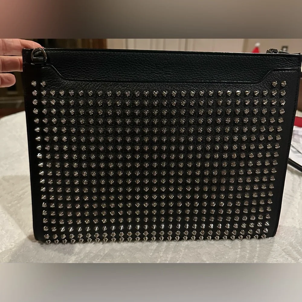 Christian Louboutin Studded Black Crossbody Bag clutch excellent condition - Picture 2 of 13